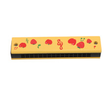 5Stk Kinder-Holzharmonika Gelb Tragbar Lernspielzeug Mit Fruchtdesign