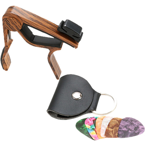 3Sets Professionelles Gitarren-Capo Set Mit Picks Und Stabilem Halter 1