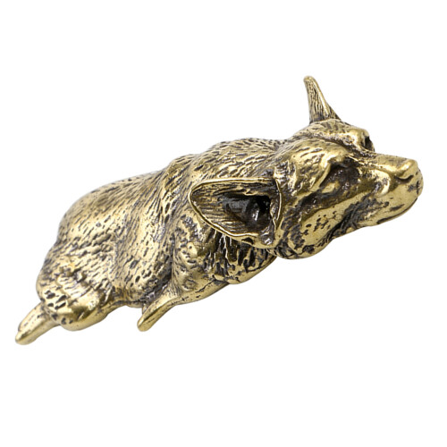 5Stk Messing Hundeskulptur Golden Desktop Figuren 2