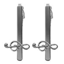 6Stk Kupfer Krawattenclips Herren Silber Musikdesign Für Anlässe
