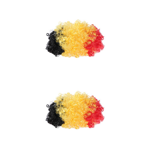 2Stk Karnevalsperücke Clown Polyester Für Fan Anlässe 2