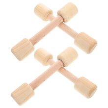 12Stk Holz Kinder Hanteln Beige, Kindergarten Fitness Und Spielzeug