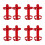 8Stk Halterung Wandmontage Rot Stahl Universal 5