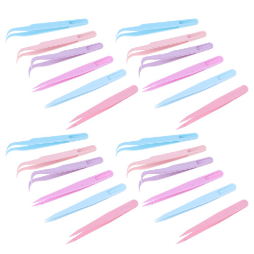 180Pcs Comfortable Grip Plastic Tweezers for Crafting Nail Use