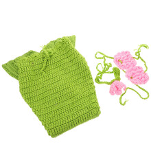 2Sets Baby Foto Outfit Hellgrün Weiches Garn Shooting