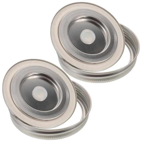 8Stk Robuste Fermentationsdeckel Aus Silber Für Breite Gläser 1