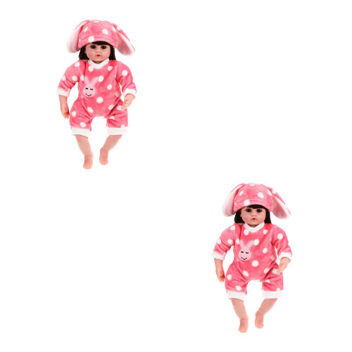 2Sets Weiche Plüsch Baby Puppenstrampler Accessoires 1