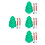 4Stk Weihnachtsbaum Servierplatte Baby Mit Fächern Und Buntem Design 6