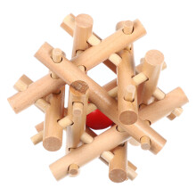 4Stk Holz Knobelspiel, Pädagogisches Spielzeug Bunt
