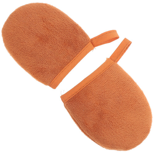 10Stk Braune Wiederverwendbare Plüsch Lotion Auftragen Handschuhe 1