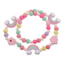 6Stk Holzperlen Armbänder Für Kinder Verstellbar Boho Schmuckset