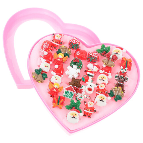 72Stk Weihnachts-Fingerringe Set Aus ABS, Kinderparty-Ringe