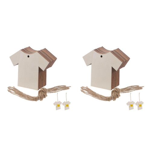 40Stk Beige Holz-Tags Mit Schnur Für Labeling Und Geschenkverpackung 2