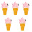 5Stk Lebensechte Eiscreme Figur Aus PVC Pink Dekoartikel 4
