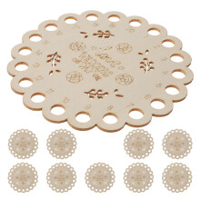 20Stk Holz Garnhalter Für Kreuzstich Beige Mit Praktischem Untersetzer