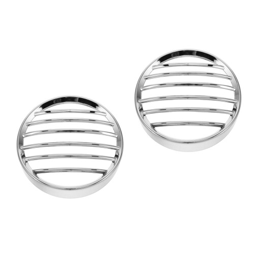 2Stk Silber Mesh Grill Abdeckung Schutz Retro 2