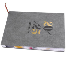 5Pcs Grey Portable Planner Notebook 2025 Daily Academic Writing Book