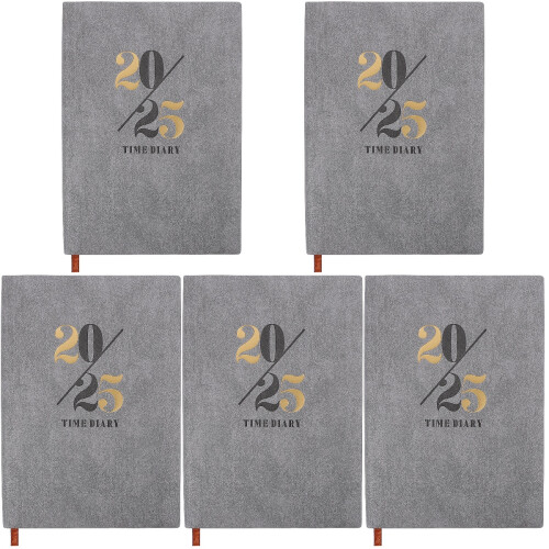5Pcs Grey Portable Planner Notebook 2025 Daily Academic Writing Book 2