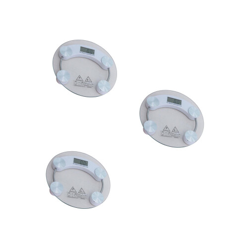 3Stk Multifarbige Badwaage Mit LCD Und Gehärtetem 2