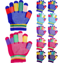 24Paare Kinderhandschuhe Warm Griffig Bunt Stretchbar Winterhandschuhe