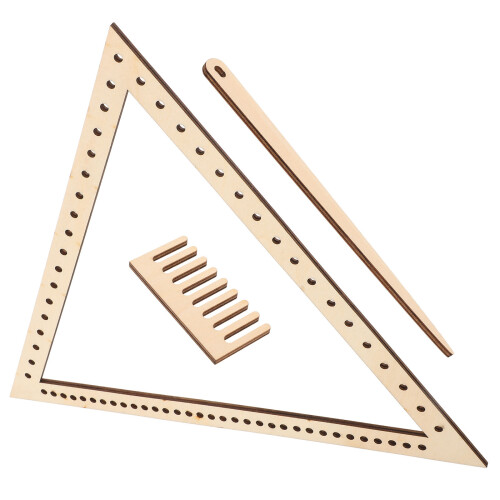 4Sets Kompaktes Webwerkzeug Holz Beige Für Handarbeitsdekoration 2