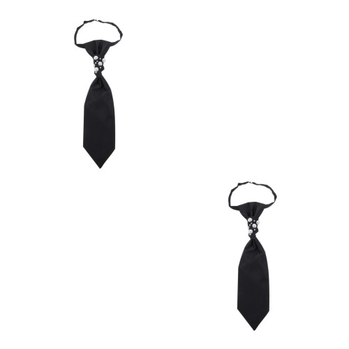 2Stk Schwarze Herren Hochzeit Perlenimitat 2