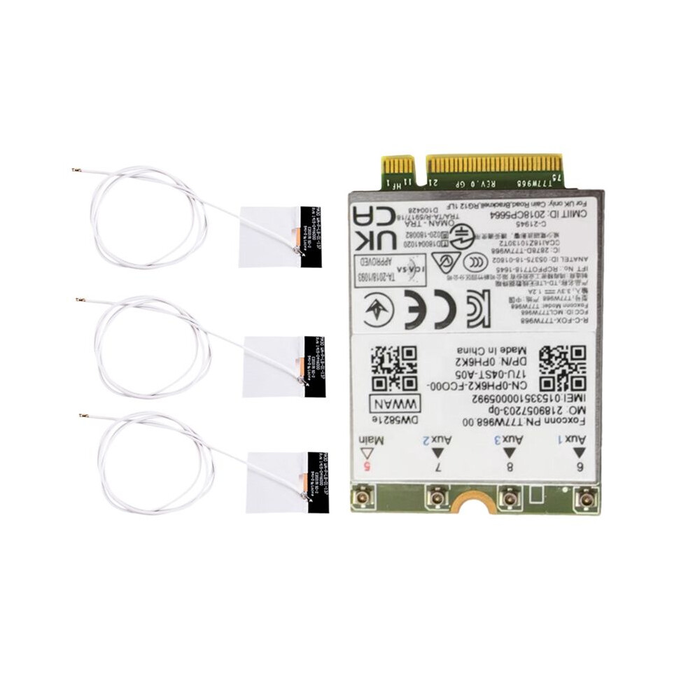 T77w968 Dw5821e X20 4G Lte Module Cat16 Gigabit 4G Wireless Card For 5420 5424 7424 7400 Laptop+3Xantennas 4711695864551