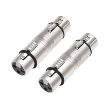 Lot de 2 Connecteurs XLR Femelle Vers Femelle, XLR Femelle 3 Broches Vers XLR Femelle 3 Broches pour Microphone, Stéréo, Mixeur