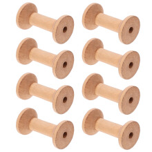16Stk Nähspulen Holz Khaki Mit Mittigem , Ideal Für Band Und Faden