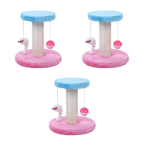 3Pcs Cat Playing Supplies Assorted Color Cat Scratch Post and Climber 1