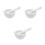3Pcs White Durable Enamel Research Bowl with Rod for Lab Use 6