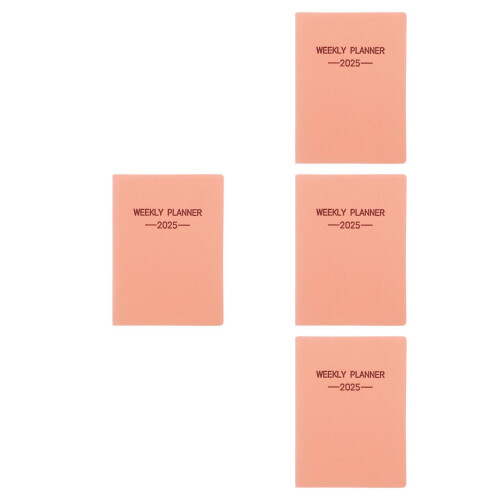 4Pcs PU Planner Hardcover Pocket Weekly Monthly Note Journal 2
