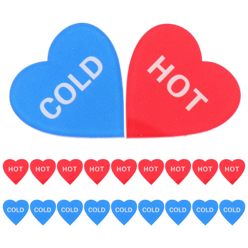 100Stk Hot Cold Schild Aufkleber Für Bad Und 2