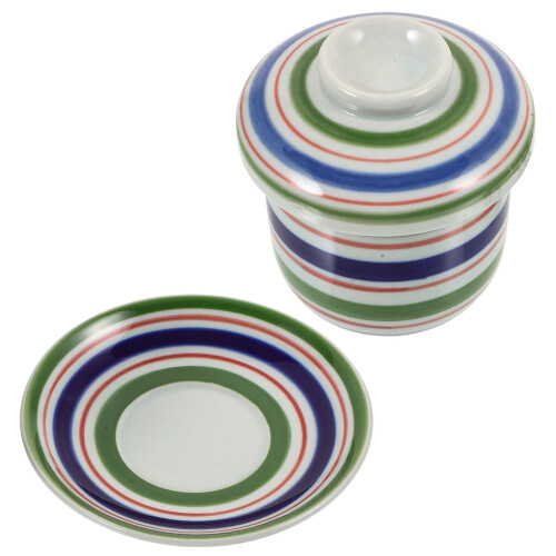 3Stk Multifunktionale Keramik Schalen Mit Deckel Für Suppen