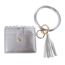 2Pièces Sac À Main Femme Clutch Argent PU Cuir Bracelet Et