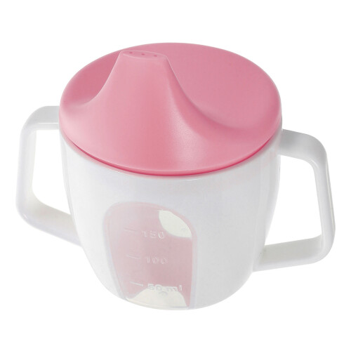 3Pcs Training Cups for Toddlers Pink PP Plastic with Measurement Marks 1