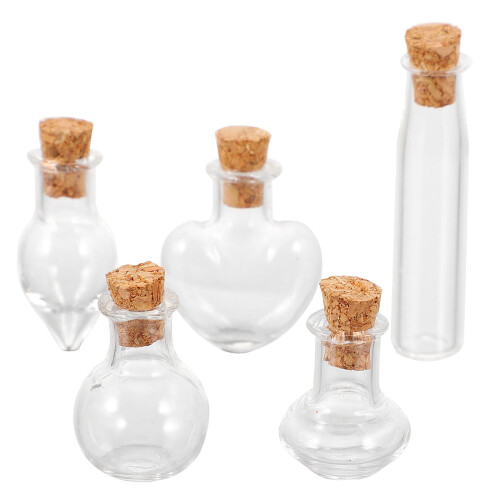 100Stk Mini Glasflaschen Mit Kork Für Und Transparent 1
