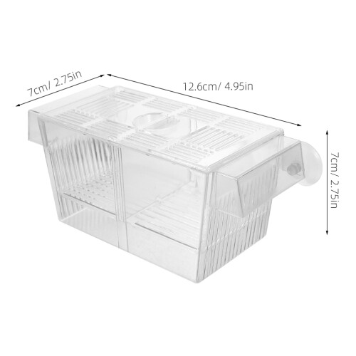2Pièces Boîte D'élevage Poisson Transparent ABS Léger Avec Ventouses 2