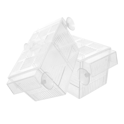2Pièces Boîte D'élevage Poisson Transparent ABS Léger Avec Ventouses