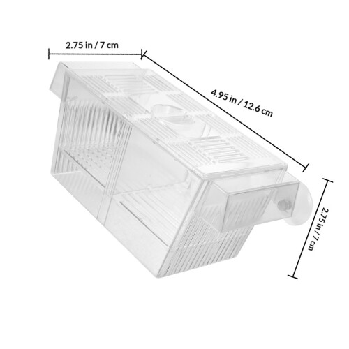 2Pièces Boîte D'élevage Poisson Transparent ABS Léger Avec Ventouses 1