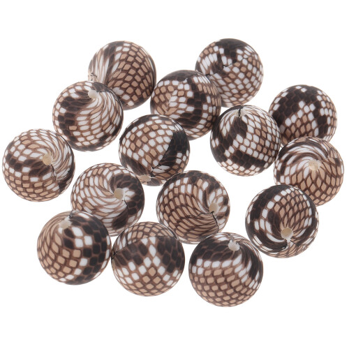45Stk Runde Silikonperlen Leopard DIY Bastelset Schmuck
