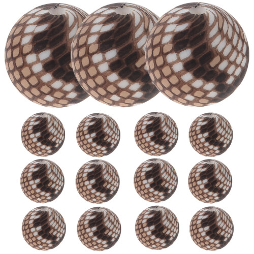 45Stk Runde Silikonperlen Leopard DIY Bastelset Schmuck 1