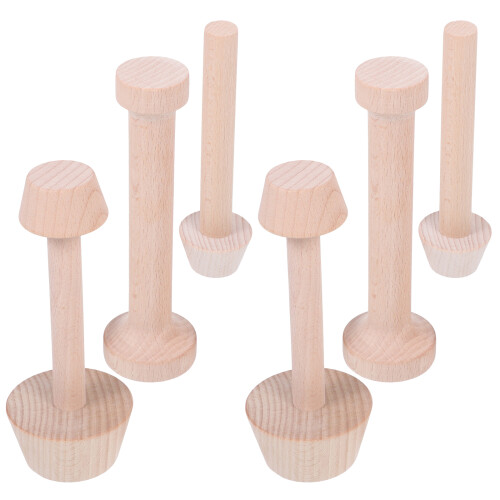 6Pièces Moules Mini Bois Beige Lisse Sécurisé Accessoires