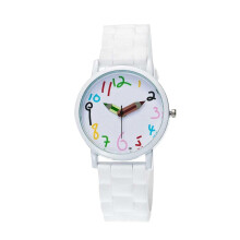 2Pcs White Kids Cartoon Watch Quartz Movement Lovely Child Wristwatch