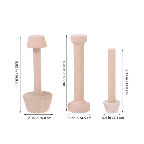6Pièces Moules Mini Bois Beige Lisse Sécurisé Accessoires 1
