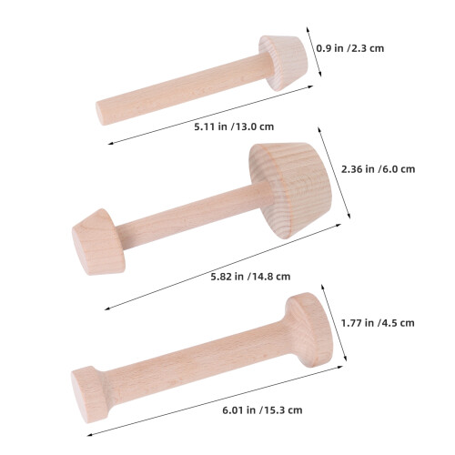 6Pièces Moules Mini Bois Beige Lisse Sécurisé Accessoires 2