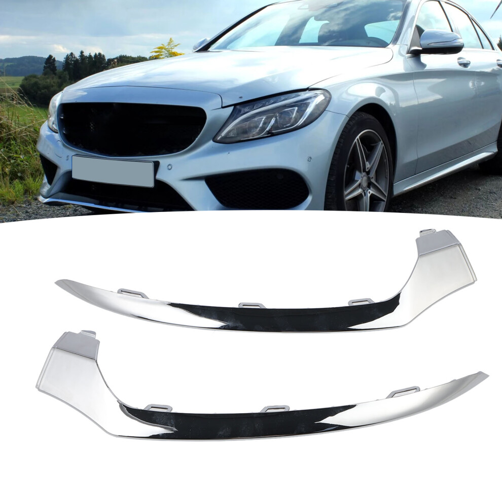 2Pcs Chrome Front Bumper Lower Trim 2058851374 4951384427524