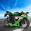 Simulations-Motorrad Modell Grün Maßstab 1:14 14