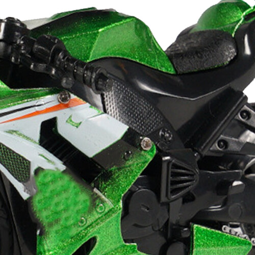 Simulations-Motorrad Modell Grün Maßstab 1:14