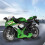 Simulations-Motorrad Modell Grün Maßstab 1:14 15